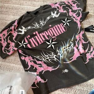 NWT Civil Regime Obsidian American Classic Oversized Tee in Vintage Ashes Small